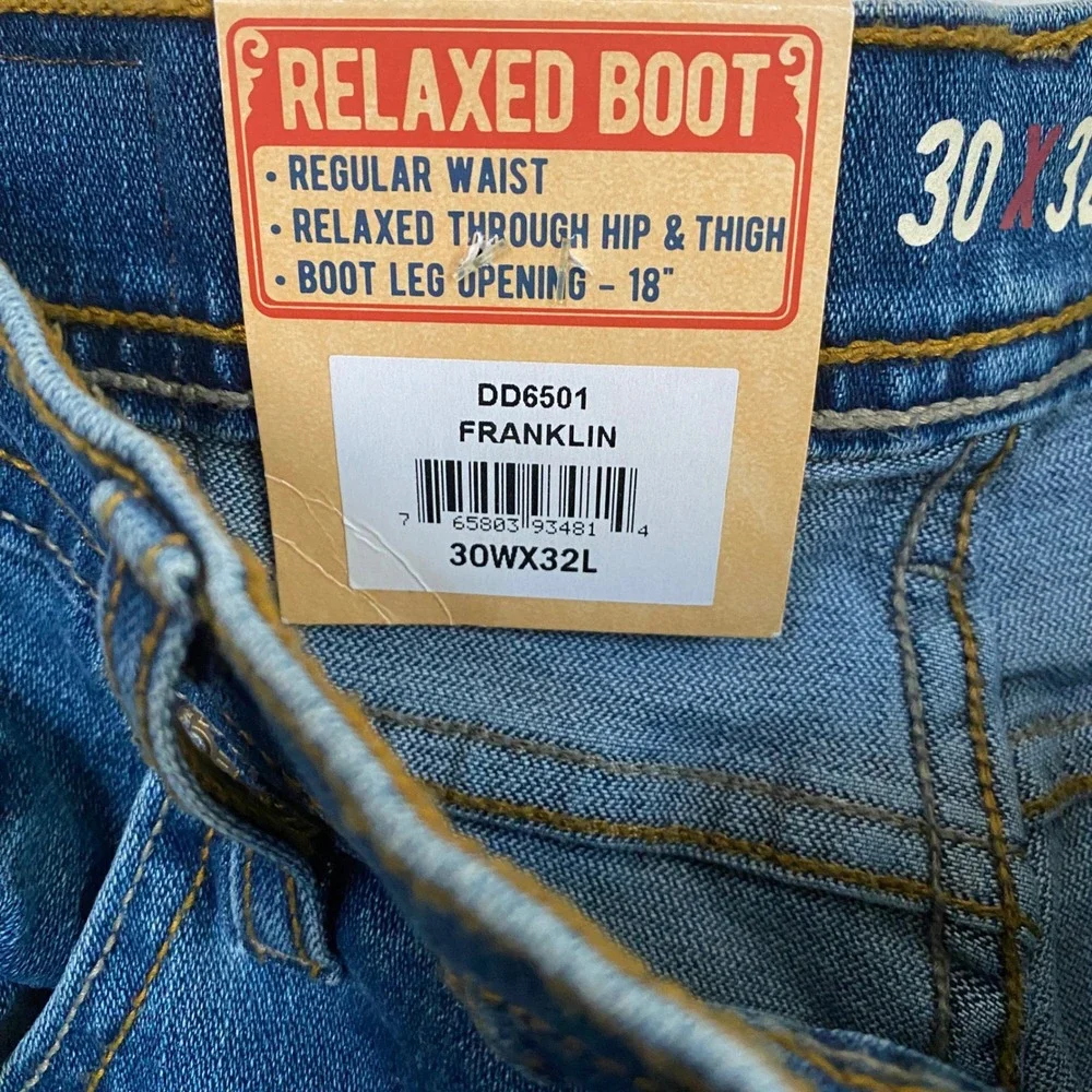 Devil-Dog Dungarees Mens Relaxed‎ Bootcut Performance Jeans Blue 30x32 NWT